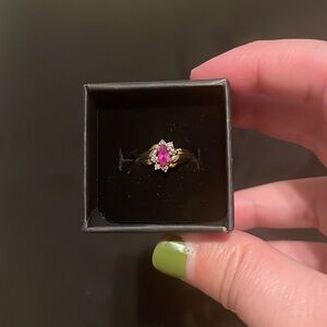 10k Ruby and Diamond Chop Ring